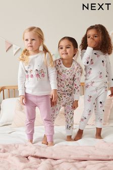 Ecru White/Pink Fairy Next Pyjamas 3 Pack (9mths-8yrs)