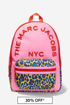 Marc Jacobs Girls Cheetah Logo Backpack in Pink