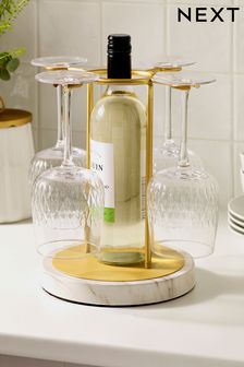 Gold Gold Valencia Bottle and Glass Holder Centre Piece