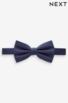 Navy Blue Plain Silk Bow Tie