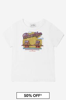Marc Jacobs Girls Cotton Jersey T-Shirt in White