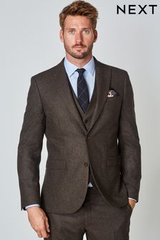 Brown Wool Donegal Suit: Jacket
