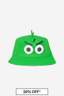قبعة باكيت قطن خضراء بأبليك عين للأولاد من Stella McCartney Kids