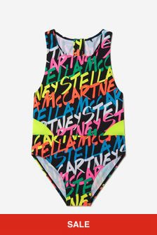 بدلة سباحة طبعة بشعار للبنات من Stella McCartney Kids