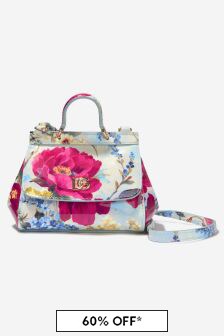 حقيبة كتف جلد زهور للبنات من Dolce & Gabbana Kids