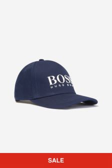 قبعة كاب تويل قطن كحلي بشعار للأولاد من Boss Kidswear