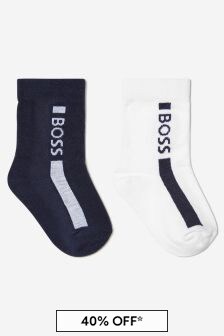Boss Kidswear Baby Boys Cotton Jacquard Logo Socks 2 Pack
