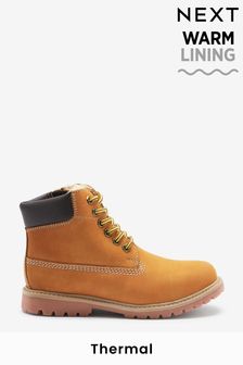 Honey Tan Brown Leather Thermal Thinsulate Lined Work Boots