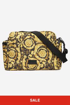 Versace Unisex Barocco Print Baby Changing Bag in Black