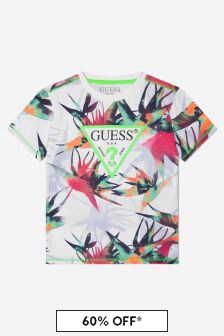 Guess Boys Bird Of Paradise T-Shirt in Multicoloured