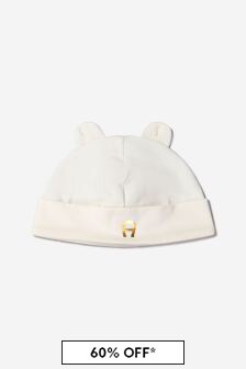 قبعة قطن Pima بيضاء بشعار للبيبي من الجنسين من Aigner