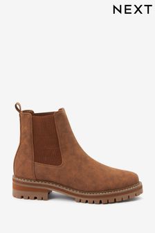Tan Brown Next Forever Comfort® Chunky Chelsea Boots