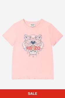 Kenzo Kids Kenzo Girls Pink Organic Cotton Tiger T-Shirt