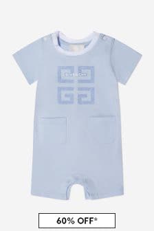 Givenchy Kids Baby Unisex Logo Romper in Blue
