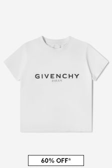 تيشرت أبيض طبعة بشعار من Givenchy Kids