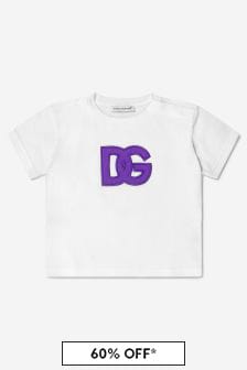 Dolce & Gabbana Kids Baby Girls Cotton Jersey Logo T-Shirt in White
