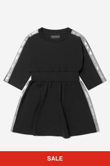 فستان جيرسيه قطن أسود للبنات من Emporio Armani