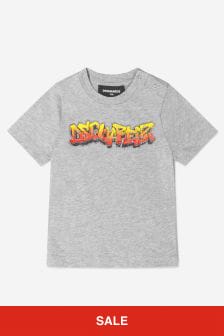 Dsquared2 Kids Baby Cotton T-Shirt in Grey