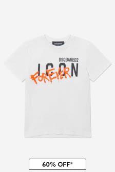 Dsquared2 Kids Unisex Cotton T-Shirt in White