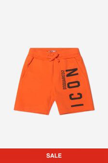 Dsquared2 Kids Unisex Cotton Shorts in Orange