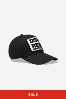 قبعة كاب قطن أسود للأطفال من Dsquared2