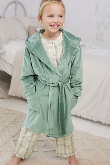 Green Velour Dressing Gown (3-16yrs)