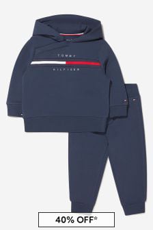 Tommy Hilfiger Baby Unisex Branded Tracksuit in Navy