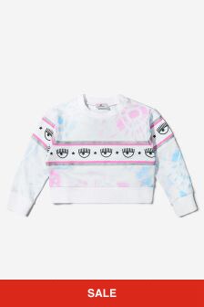 Chiara Ferragni Girls Cotton Tie Dye Logo Sweatshirt in Pink