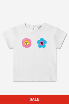 Chiara Ferragni Baby Girls Cotton Jersey Eye Daisy T-Shirt in White