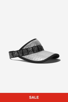 قبعة كاب مفتوح فضي بترتر للبنات من DKNY