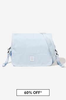 حقيبة تغيير حفاضات زرقاء عليها الماركة للأولاد البيبي من Boss Kidswear