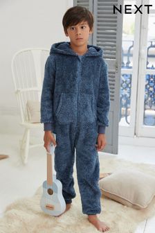 Navy Blue Next Soft Touch Fleece All-In-One (3-16yrs)