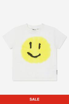 Molo Kids Organic Cotton Happy T-Shirt in Yellow