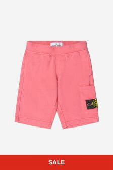 Stone Island Junior Boys Cotton Fleece Bermuda Shorts in Pink