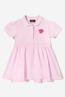 Versace Baby Girls Cotton Medusa Logo Romper in Pink