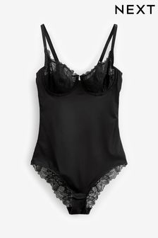 Black Smoothing Control Lace Non Pad Wired Body