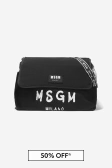 MSGM Baby Girls Cotton Logo Changing Bag in Black
