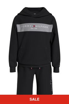 Tommy Hilfiger Boys Organic Cotton Hoodie And Shorts Set in Black
