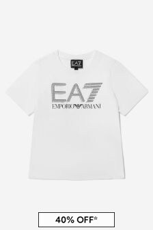 EA7 Emporio Armani Boys Cotton Jersey Logo T-Shirt