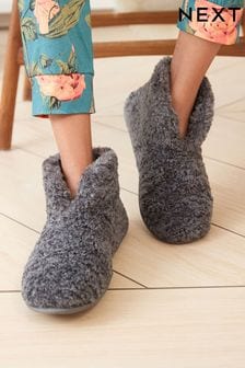 Grey Next Super Snuggle Recycled Faux Fur Boot Slippers