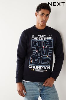 Navy Blue Christmas Pac-Man Sweatshirt Jumper
