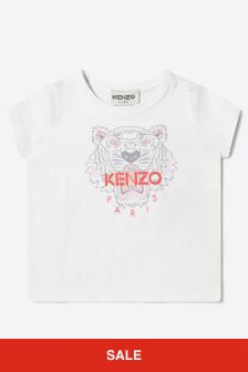 Kenzo Kids Baby Girls T-Shirt in White