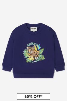 Kenzo Kids Kenzo Baby Boys Black Embroidered Tropical Jungle Sweater