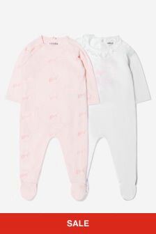 Kenzo Kids Kenzo Baby Girls Pink Organic Cotton Sleepsuits Gift Set