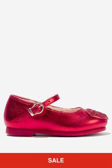 حذاء أحمر جلد وبراق للبنات Amora من Sophia Webster