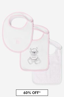 Givenchy Kids Baby Girls Bibs 3 Pack in Pink