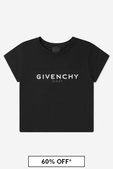 تيشرت أسود بشعار من Givenchy Kids