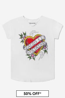 Zadig & Voltaire Girls Jersey Heart White T-Shirt
