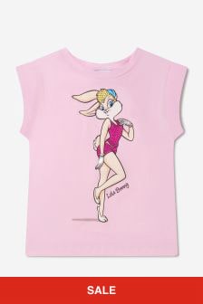 Monnalisa Girls Cotton Lola Bunny Maxi T-Shirt in Pink
