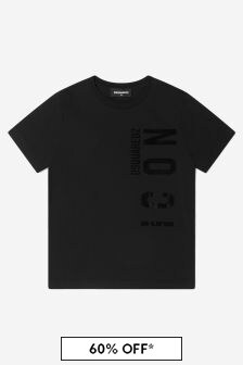 Dsquared2 Kids Unisex Cotton Icon T-Shirt in Black